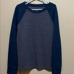 Boys Navy Blue Waffle Long Sleeve Shirt